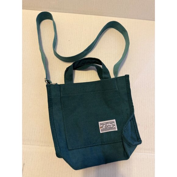 LETU Green Corduroy Tote Bag Adjustable Shoulder Strap 10X8 - Picture 6 of 14